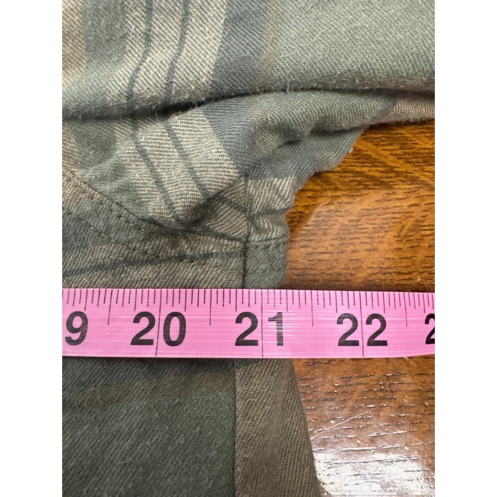 The North Face Jacket Mens Medium Green Striped Sherpa‎ Lined Flannel Shacket - Picture 4 of 6